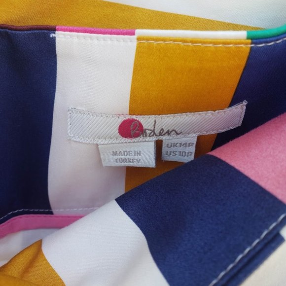 Boden Brooke Blue and Formica Stripe Belted Skirt - Picture 9 of 13